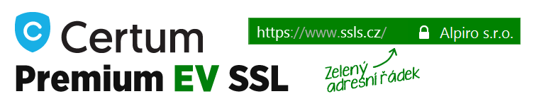 Používáme SSL certifikát Certum EV